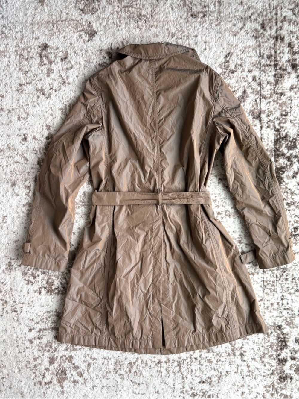 JIL SANDER Taupe Belted Long Trench Coat - Picture 4 of 9